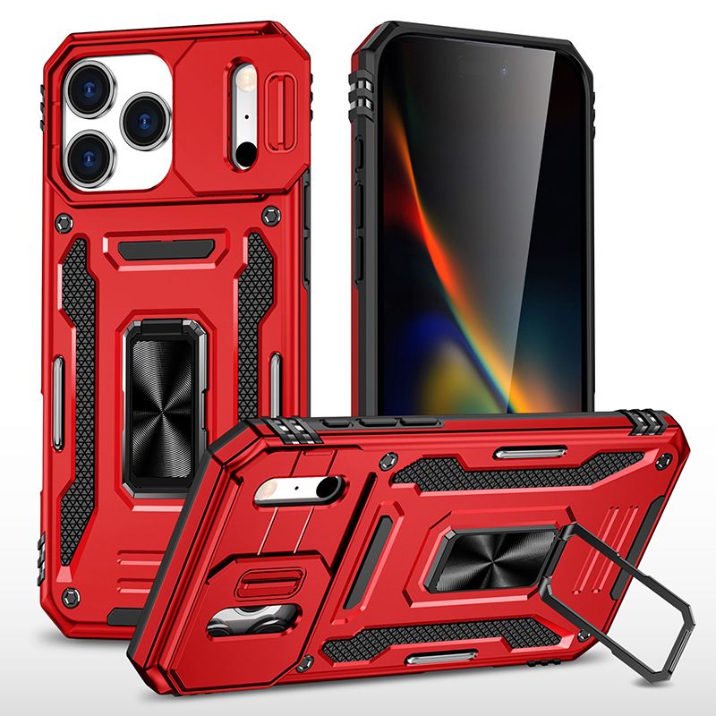 Luxury Slide Camera Lens Case For iPhone 17 Pro Max 17 Air 16e 16 15 14 Plus 13 12 11 Pro Max Shockproof Bumper Cover vehicle-mounted Magnetic Kickstand Cover
