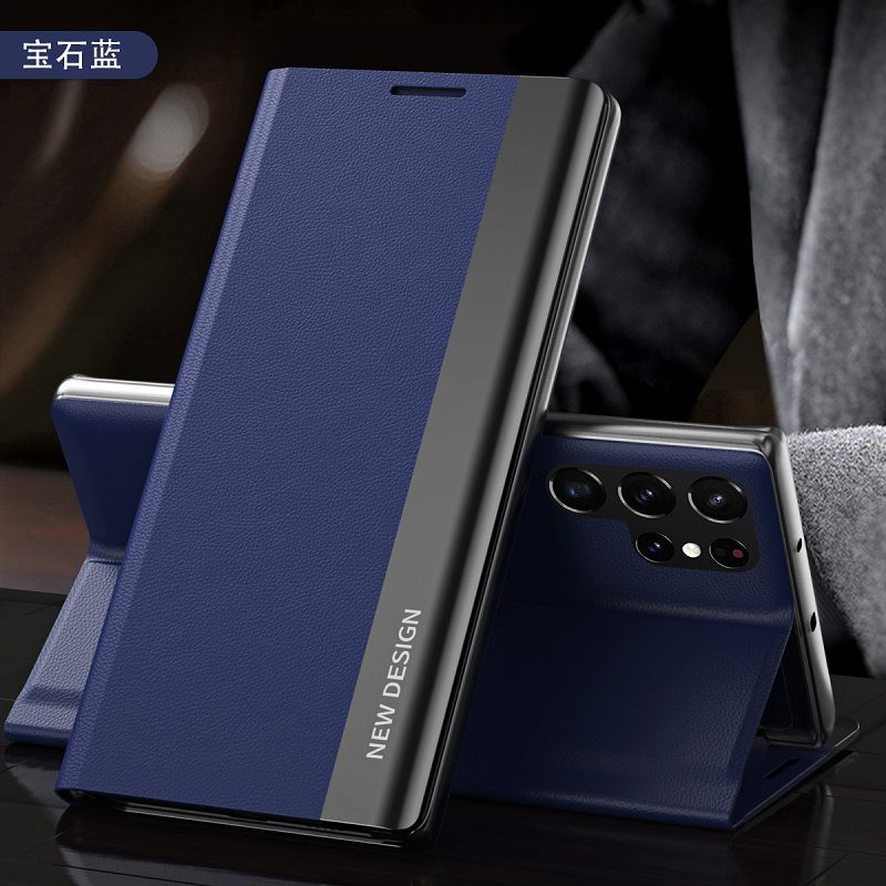 Magnetic Side Window Leather Flip Phone Case for Samsung Galaxy S25 Edge S25 Ultra S24 Plus S23 FE S22 Plus S21 FE S20 Ultra Note 20 Ultra 10 Plus Kickstand Shockproof Cover
