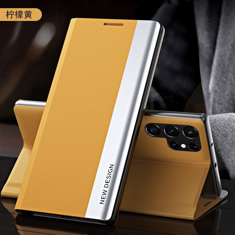 Magnetic Side Window Leather Flip Phone Case for Samsung Galaxy S25 Edge S25 Ultra S24 Plus S23 FE S22 Plus S21 FE S20 Ultra Note 20 Ultra 10 Plus Kickstand Shockproof Cover