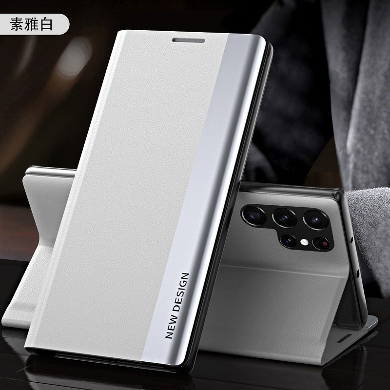 Magnetic Side Window Leather Flip Phone Case for Samsung Galaxy S25 Edge S25 Ultra S24 Plus S23 FE S22 Plus S21 FE S20 Ultra Note 20 Ultra 10 Plus Kickstand Shockproof Cover