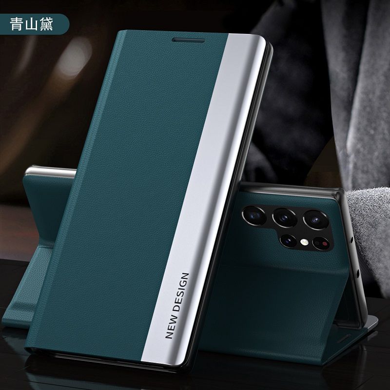 Magnetic Side Window Leather Flip Phone Case for Samsung Galaxy S25 Edge S25 Ultra S24 Plus S23 FE S22 Plus S21 FE S20 Ultra Note 20 Ultra 10 Plus Kickstand Shockproof Cover