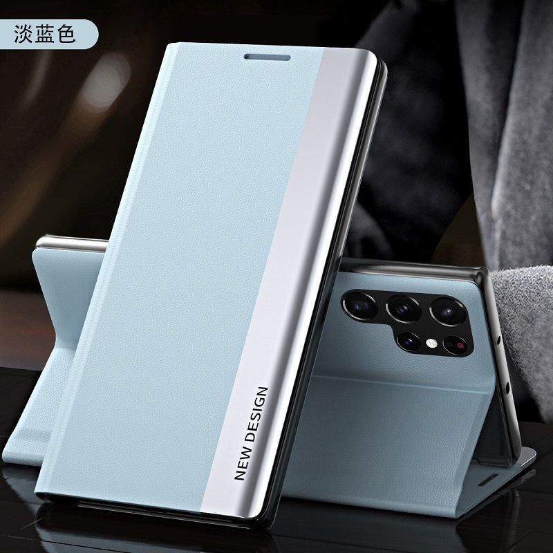 Magnetic Side Window Leather Flip Phone Case for Samsung Galaxy S25 Edge S25 Ultra S24 Plus S23 FE S22 Plus S21 FE S20 Ultra Note 20 Ultra 10 Plus Kickstand Shockproof Cover