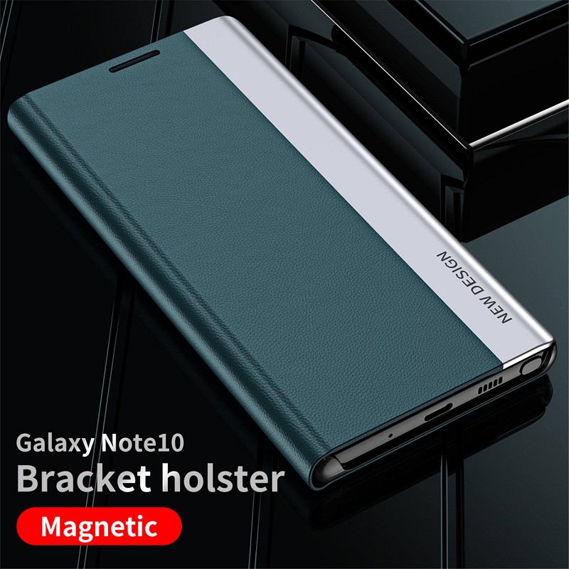 Magnetic Side Window Leather Flip Phone Case for Samsung Galaxy S25 Edge S25 Ultra S24 Plus S23 FE S22 Plus S21 FE S20 Ultra Note 20 Ultra 10 Plus Kickstand Shockproof Cover