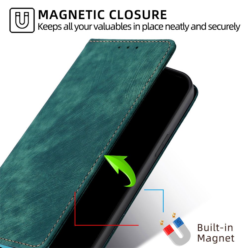 Leather Magnetic Flip Cover Phone Case for Infinix Hot 60 Pro+/Plus 60i 60 Pro [RFID Blocking] Shockproof Protection Stand Holder PU Leather Case