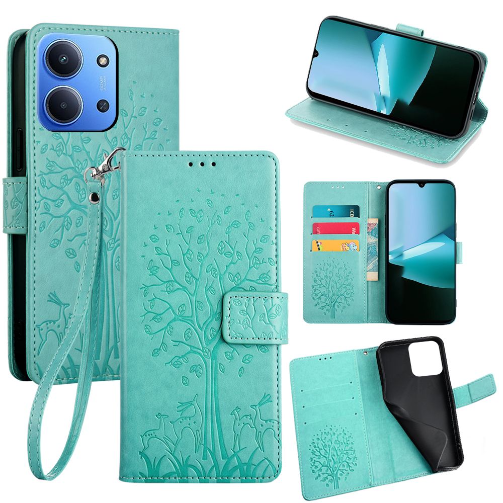 Wallet Leather Flip Cover for Xiaomi Redmi 15C Card Slots Magnetic Closure Shockproof Cover with Hand Strap