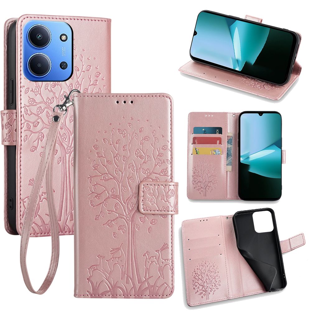 Wallet Leather Flip Cover for Xiaomi Redmi 15C Card Slots Magnetic Closure Shockproof Cover with Hand Strap