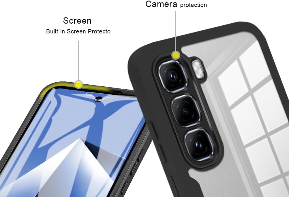 360 Full Protection Case for infinix Hot 60 Pro+/Plus 60i 60 Pro Cover Built-in Screen Protector