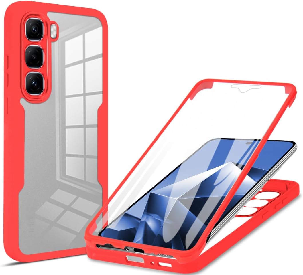 360 Full Protection Case for infinix Hot 60 Pro+/Plus 60i 60 Pro Cover Built-in Screen Protector