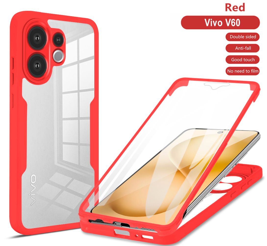 360 Full Protection Case for Vivo V60 V60 Lite Cover Built-in Screen Protector