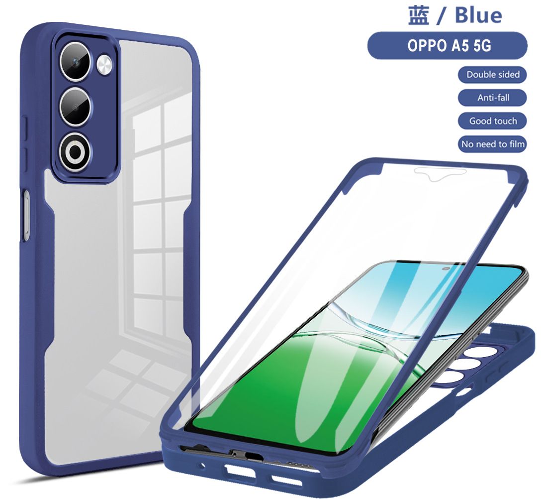 360 Full Protection Case for OPPO A5 2025 A5x A5 Pro A3X A40 A79 Cover Built-in Screen Protector