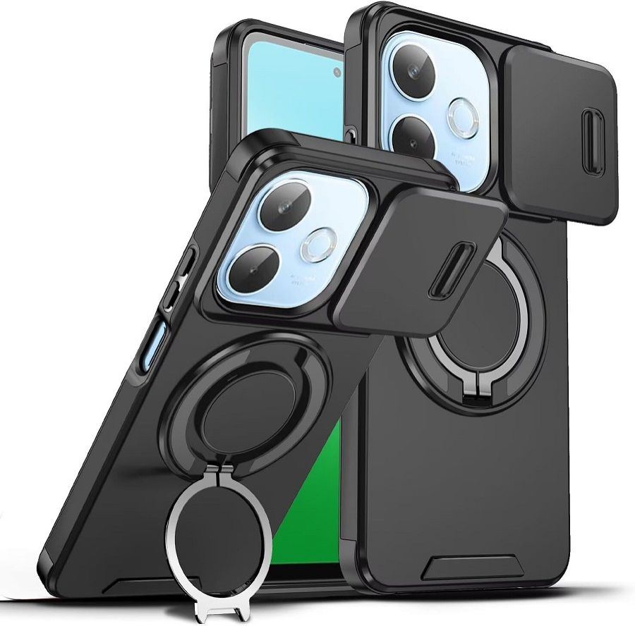 With Slide Camera Lens Protective Cover Case for OPPO A5x A5 2025 A5 Pro A3x A40 A80 Magnetic Kickstand Phone Case