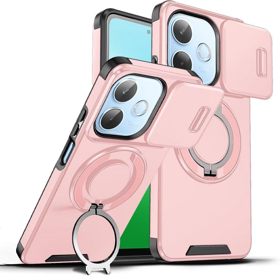 With Slide Camera Lens Protective Cover Case for OPPO A5x A5 2025 A5 Pro A3x A40 A80 Magnetic Kickstand Phone Case