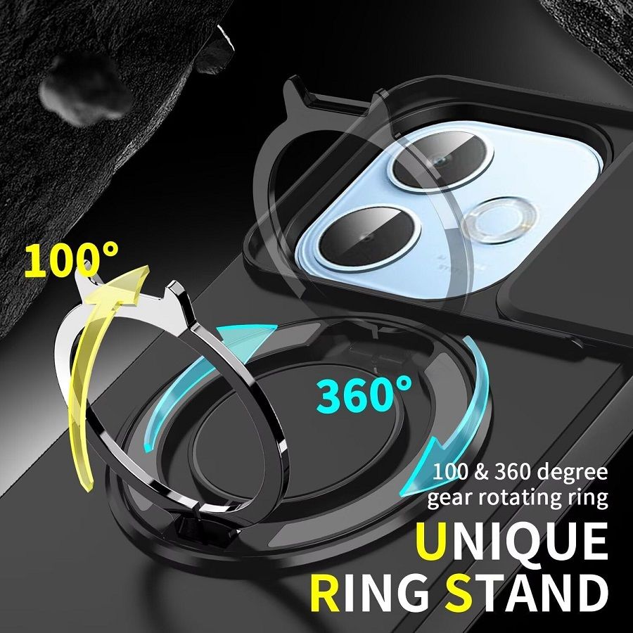 With Slide Camera Lens Protective Cover Case for OPPO A5x A5 2025 A5 Pro A3x A40 A80 Magnetic Kickstand Phone Case