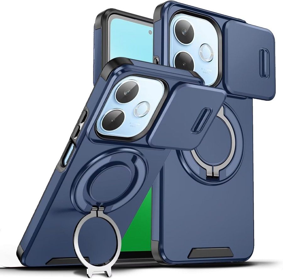 With Slide Camera Lens Protective Cover Case for OPPO A5x A5 2025 A5 Pro A3x A40 A80 Magnetic Kickstand Phone Case