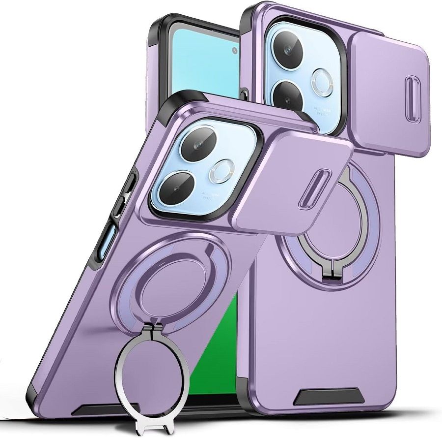 With Slide Camera Lens Protective Cover Case for OPPO A5x A5 2025 A5 Pro A3x A40 A80 Magnetic Kickstand Phone Case