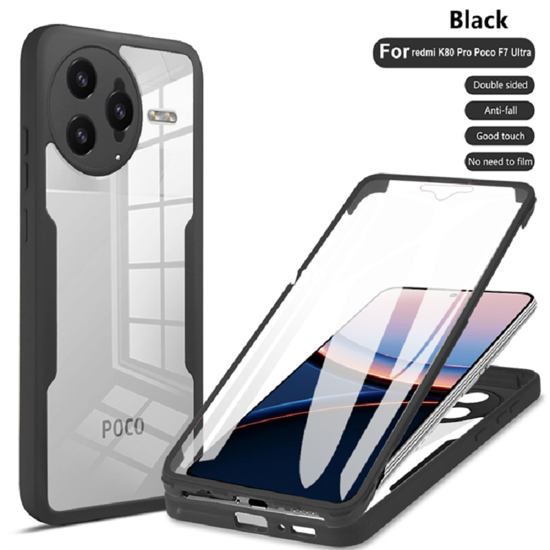 360 Full Protection Case for Xiaomi Poco F7 Ultra F7 Pro F6 F5 Pro X7 Pro X6 X5 M7 Pro X3 NFC X3 Pro Cover Built-in Screen Protector