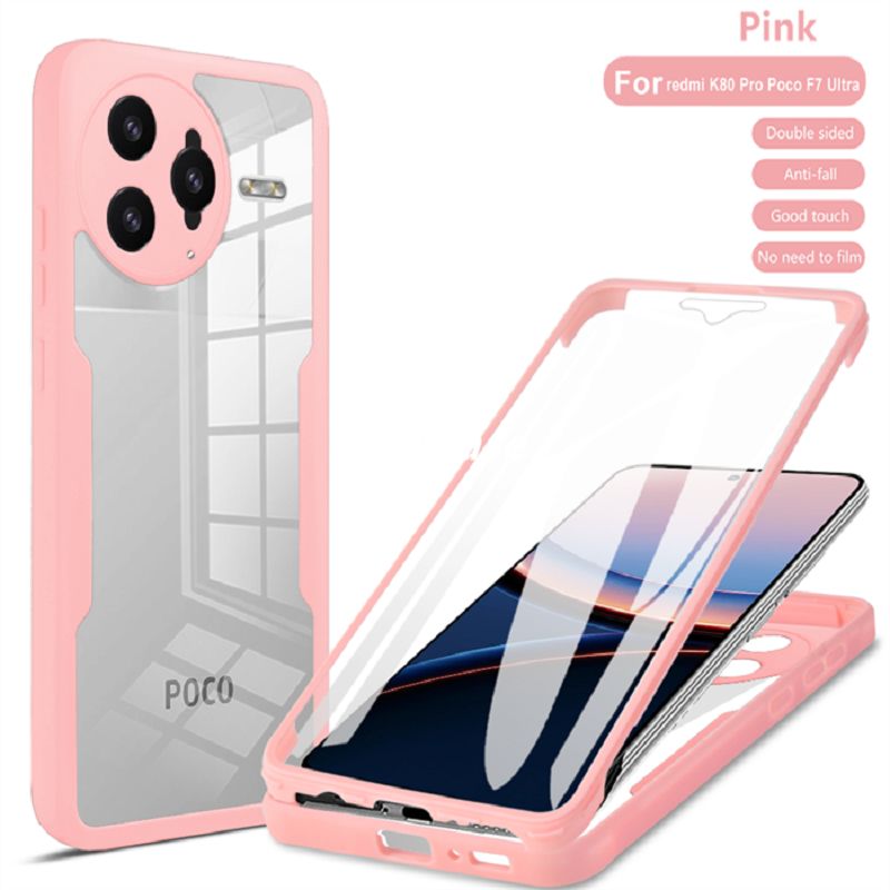 360 Full Protection Case for Xiaomi Poco F7 Ultra F7 Pro F6 F5 Pro X7 Pro X6 X5 M7 Pro X3 NFC X3 Pro Cover Built-in Screen Protector