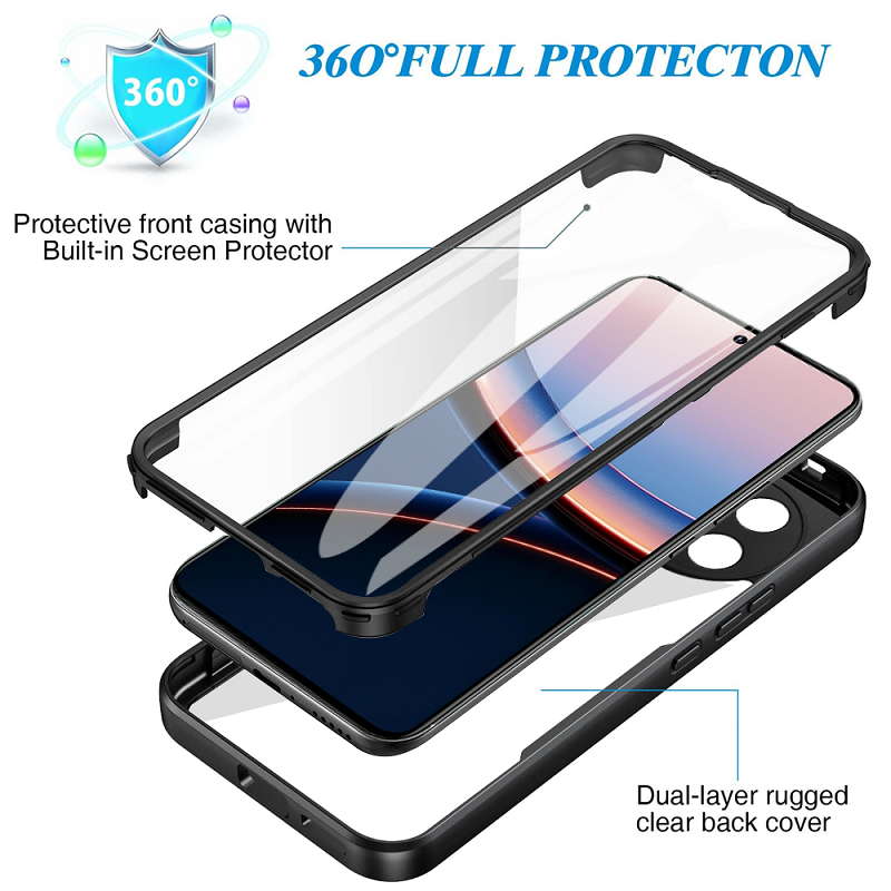 360 Full Protection Case for Xiaomi Poco F7 Ultra F7 Pro F6 F5 Pro X7 Pro X6 X5 M7 Pro X3 NFC X3 Pro Cover Built-in Screen Protector