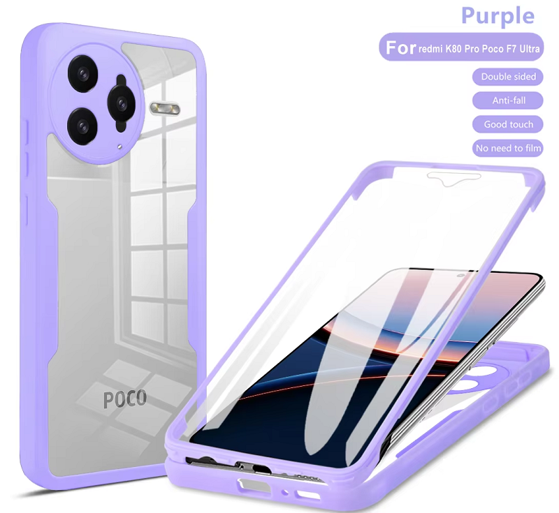 360 Full Protection Case for Xiaomi Poco F7 Ultra F7 Pro F6 F5 Pro X7 Pro X6 X5 M7 Pro X3 NFC X3 Pro Cover Built-in Screen Protector