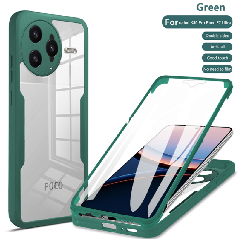 360 Full Protection Case for Xiaomi Poco F7 Ultra F7 Pro F6 F5 Pro X7 Pro X6 X5 M7 Pro X3 NFC X3 Pro Cover Built-in Screen Protector