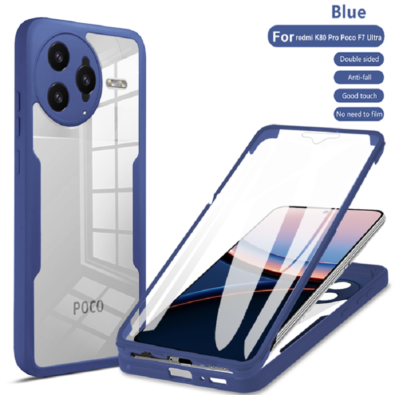 360 Full Protection Case for Xiaomi Poco F7 Ultra F7 Pro F6 F5 Pro X7 Pro X6 X5 M7 Pro X3 NFC X3 Pro Cover Built-in Screen Protector
