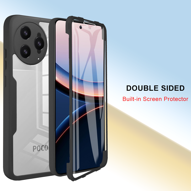 360 Full Protection Case for Xiaomi Poco F7 Ultra F7 Pro F6 F5 Pro X7 Pro X6 X5 M7 Pro X3 NFC X3 Pro Cover Built-in Screen Protector