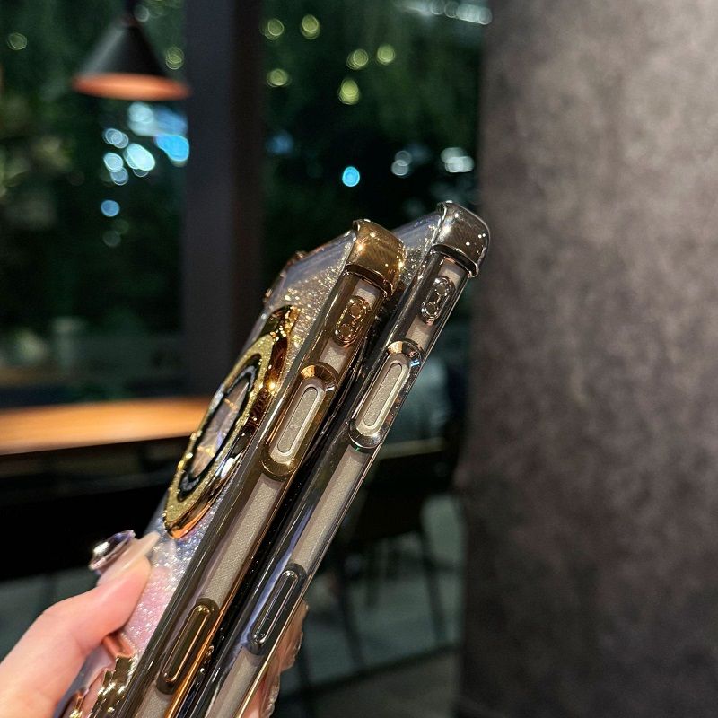 Glitter Paper Soft Case Cover for iPhone 17 Pro Max 17 Air 17 Pro 16e 16 Plus 16 Pro Max 15 14 Plus (With Lens Film Phone Case) Magnetic Phone Case Bracket Anti Drop Soft Case