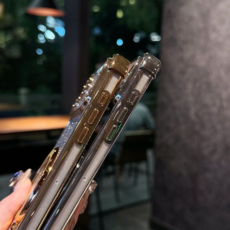 Glitter Paper Soft Case Cover for iPhone 17 Pro Max 17 Air 17 Pro 16e 16 Plus 16 Pro Max 15 14 Plus (With Lens Film Phone Case) Magnetic Phone Case Bracket Anti Drop Soft Case