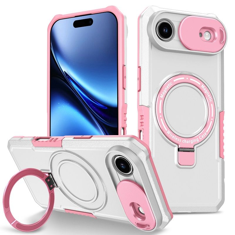 Magsafe Magnetic Kickstand Phone Case for iPhone 17 Air Slide Camera Lens Protective Cover
