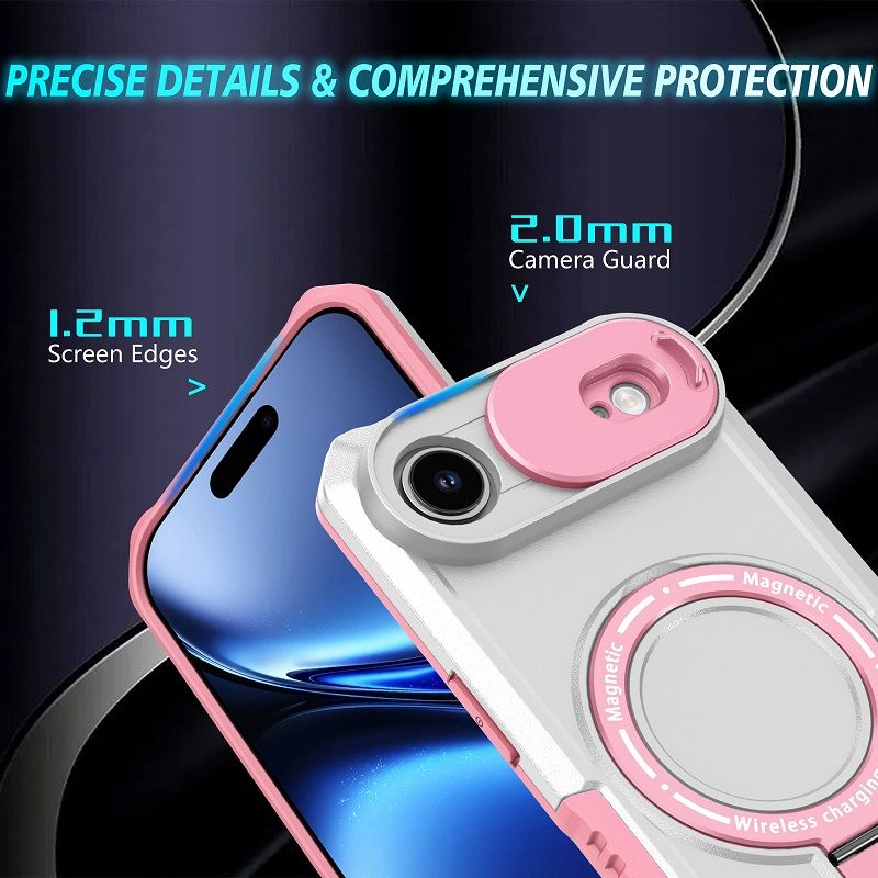 Magsafe Magnetic Kickstand Phone Case for iPhone 17 Air Slide Camera Lens Protective Cover