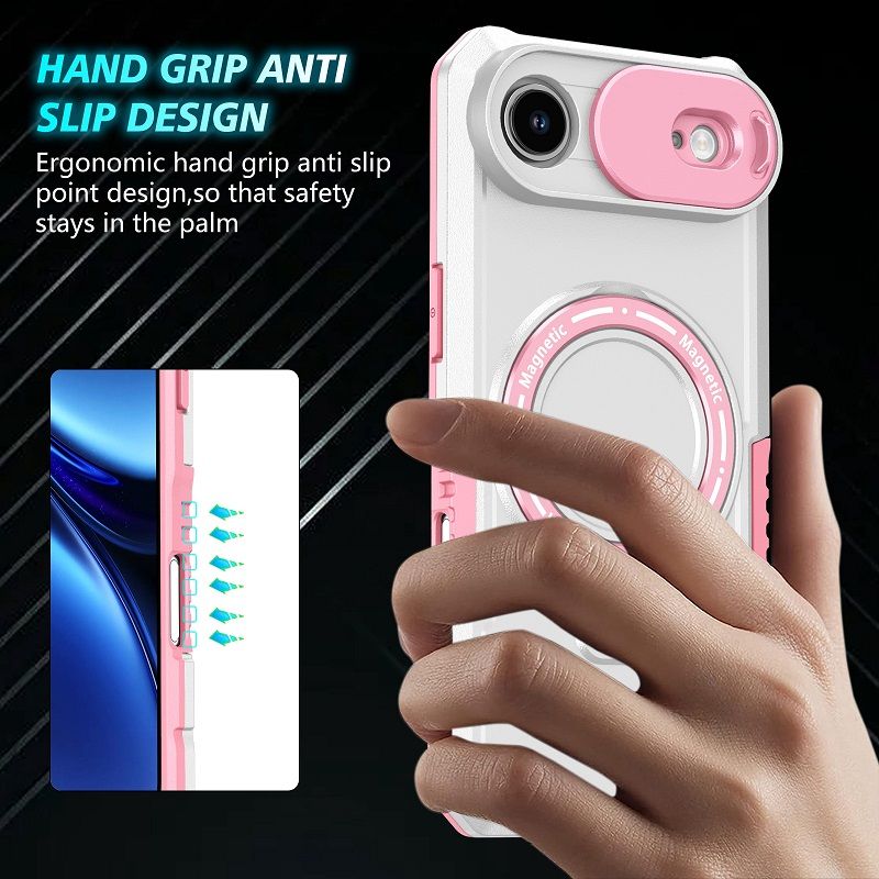 Magsafe Magnetic Kickstand Phone Case for iPhone 17 Air Slide Camera Lens Protective Cover