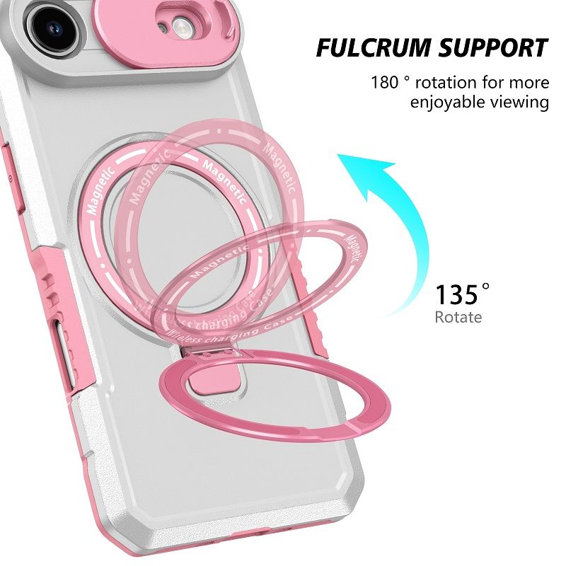 Magsafe Magnetic Kickstand Phone Case for iPhone 17 Air Slide Camera Lens Protective Cover