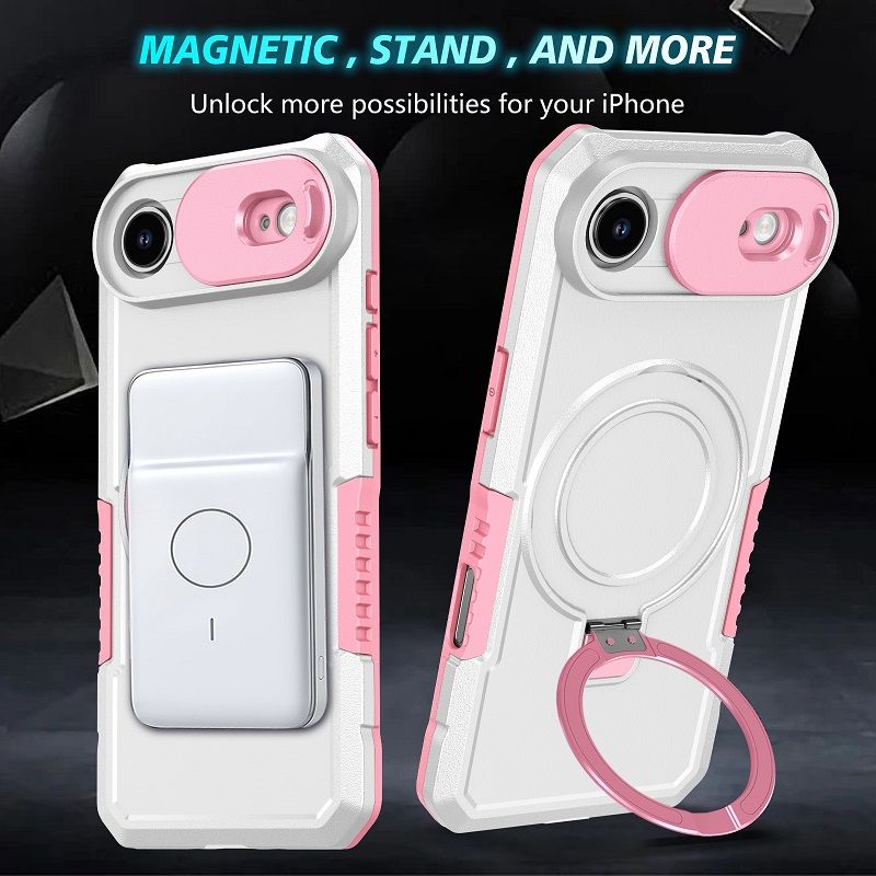 Magsafe Magnetic Kickstand Phone Case for iPhone 17 Air Slide Camera Lens Protective Cover
