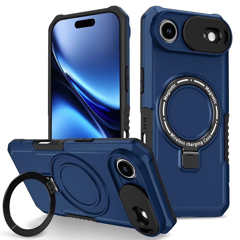 Magsafe Magnetic Kickstand Phone Case for iPhone 17 Air Slide Camera Lens Protective Cover