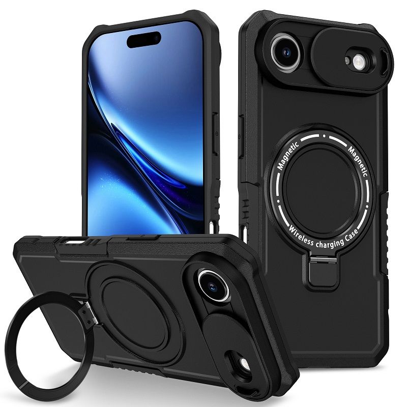 Magsafe Magnetic Kickstand Phone Case for iPhone 17 Air Slide Camera Lens Protective Cover