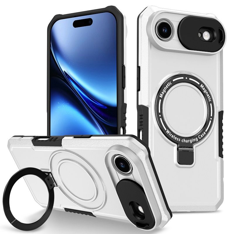 Magsafe Magnetic Kickstand Phone Case for iPhone 17 Air Slide Camera Lens Protective Cover