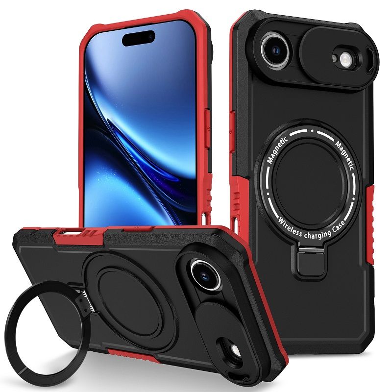 Magsafe Magnetic Kickstand Phone Case for iPhone 17 Air Slide Camera Lens Protective Cover