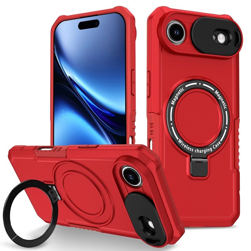 Magsafe Magnetic Kickstand Phone Case for iPhone 17 Air Slide Camera Lens Protective Cover