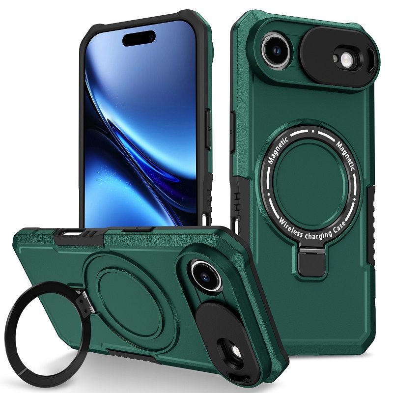 Magsafe Magnetic Kickstand Phone Case for iPhone 17 Air Slide Camera Lens Protective Cover