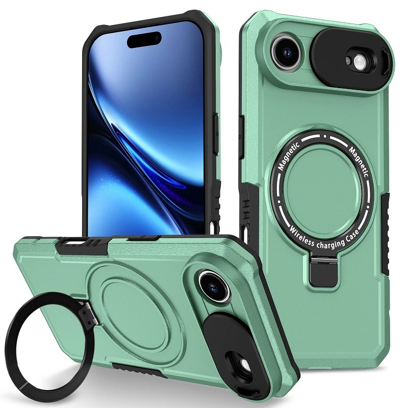 Magsafe Magnetic Kickstand Phone Case for iPhone 17 Air Slide Camera Lens Protective Cover