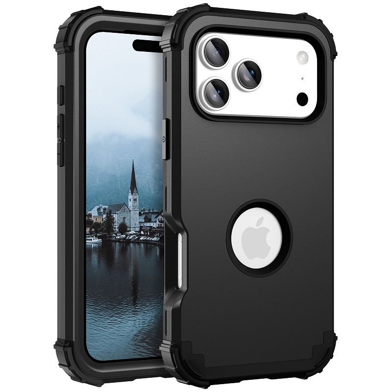 Phone Case For iPhone 17 Pro Max 17 Air 17 Pro 16e 16 15 14 12 13 11 Pro Max 16 Plus 15 Plus 14 Plus 13 Mini 12 Mini 3 in 1 Hybrid Hard PC Silicone Heavy Duty Rugged Bumper