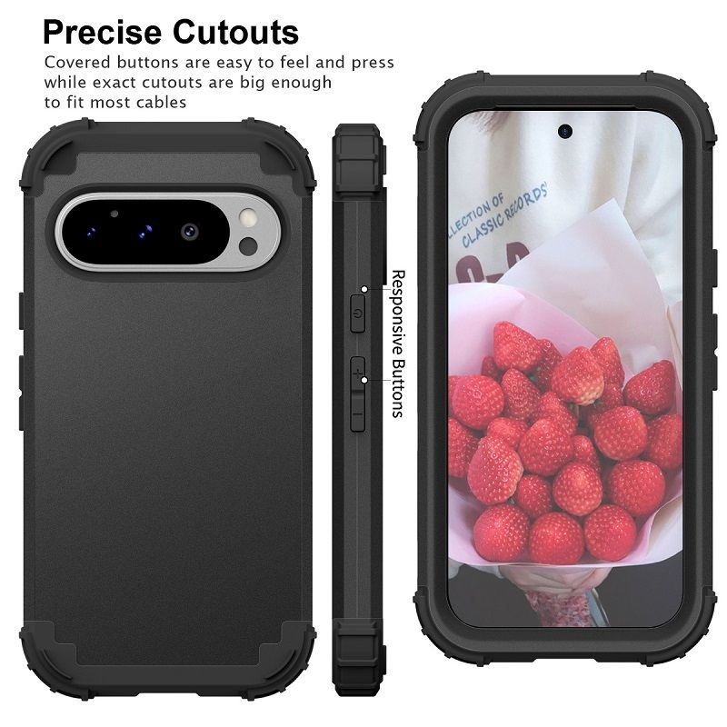 Phone Case for Google Pixel 10 Pro XL 10 Pro 9a 9 Pro XL 9 8a 7a 6a 8 7 6 Pro 5a 5 4 XL 4a 3a XL 3 in 1 Hybrid Hard PC Silicone Heavy Duty Rugged Bumper