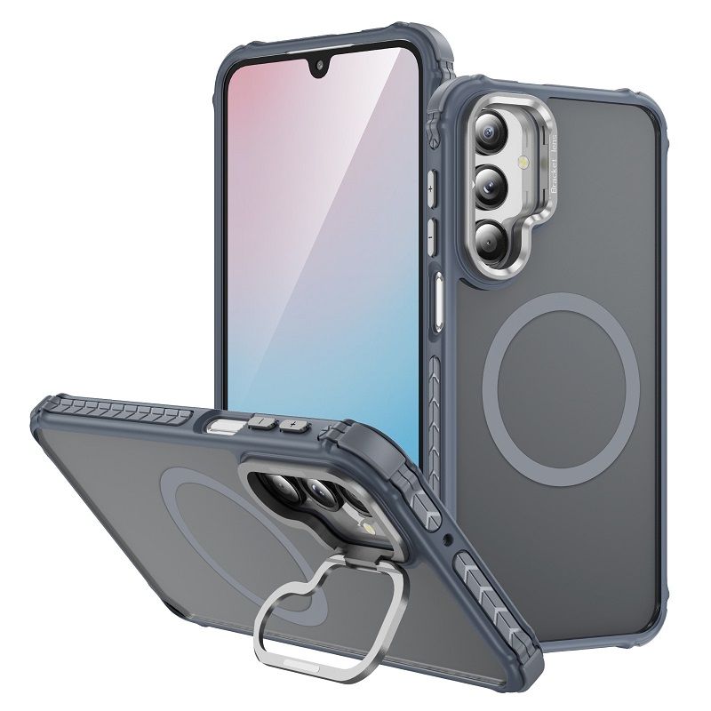 Luxury MagSafe Magnetic Phone Cases for Samsung Galaxy A16 A55 A35 A25 A15 A05s A54 A34 A24 A14 Stand Metal Lens Holder with Skin Feeling Coating Shockproof Mobile Case