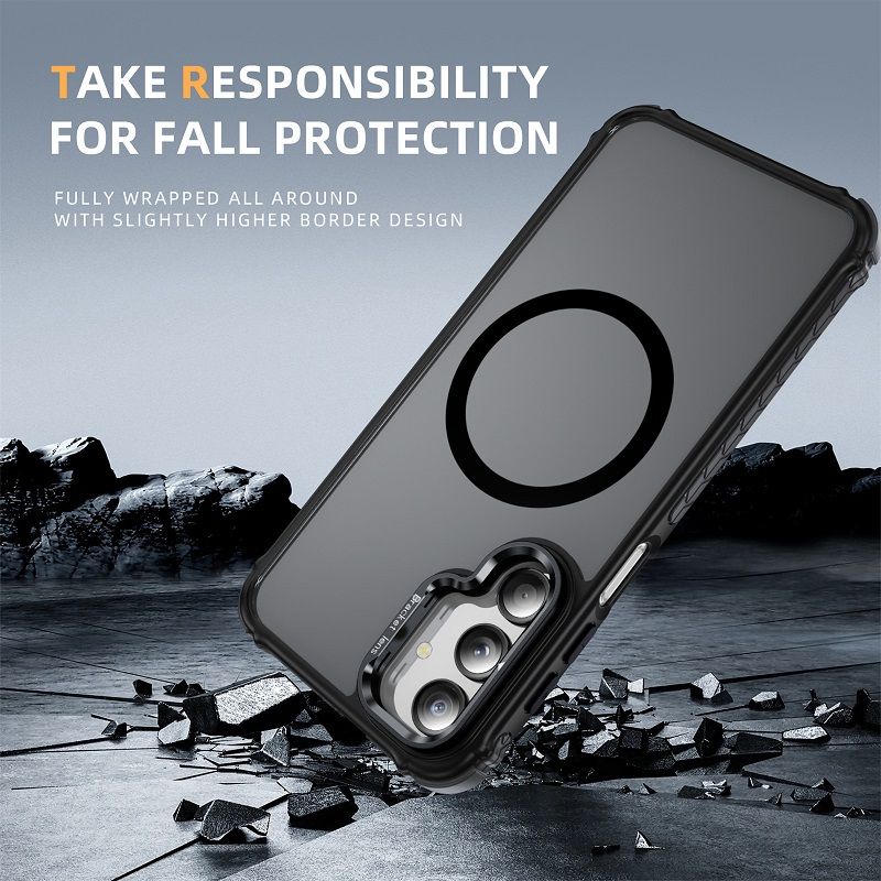Luxury MagSafe Magnetic Phone Cases for Samsung Galaxy A16 A55 A35 A25 A15 A05s A54 A34 A24 A14 Stand Metal Lens Holder with Skin Feeling Coating Shockproof Mobile Case