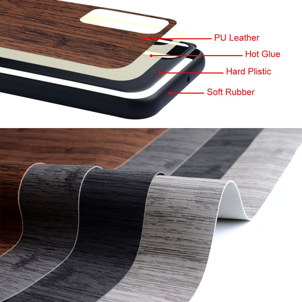 Made Of Bamboo Leather Phone Case for Samsung Galaxy M56 F56 M36 F36 Soft TPU Around The Edge Hard PC At The Back 3in1 material Back Cover