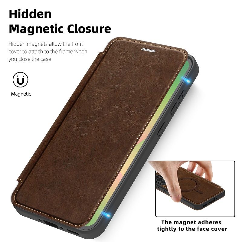 Flip Cover Leather  Phone Case for Samsung Galaxy A56 A17 A36 A16 A55 A35 A15 Magsafe Magnetic Anti-theft Brush Shockproof Case