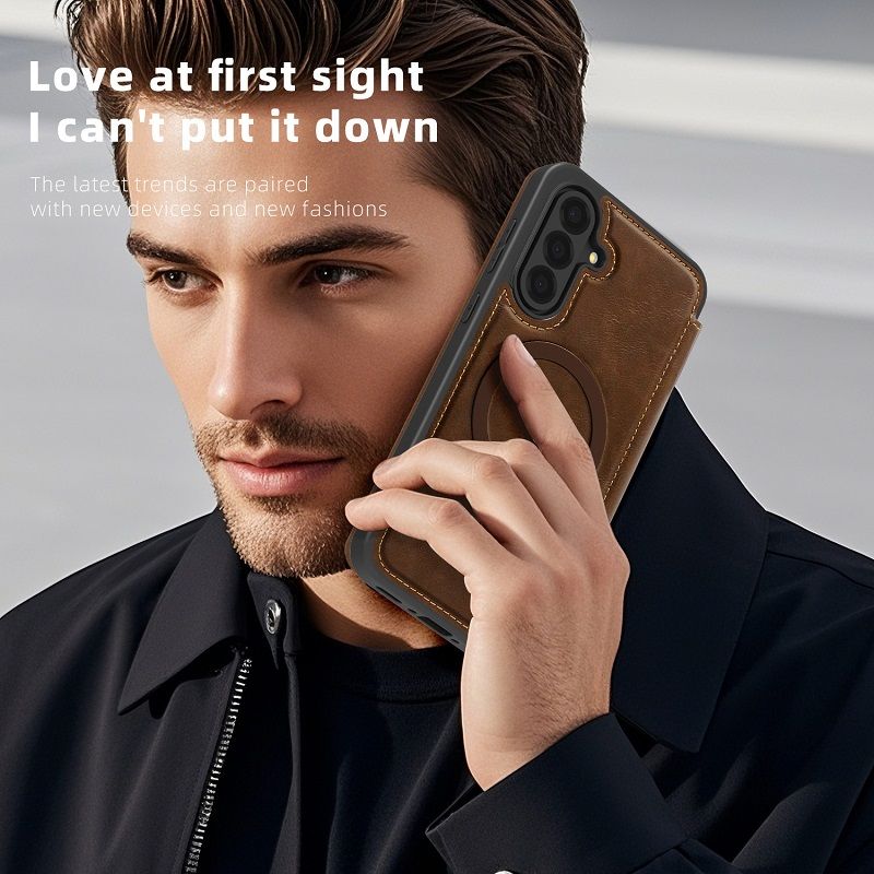 Flip Cover Leather  Phone Case for Samsung Galaxy A56 A17 A36 A16 A55 A35 A15 Magsafe Magnetic Anti-theft Brush Shockproof Case