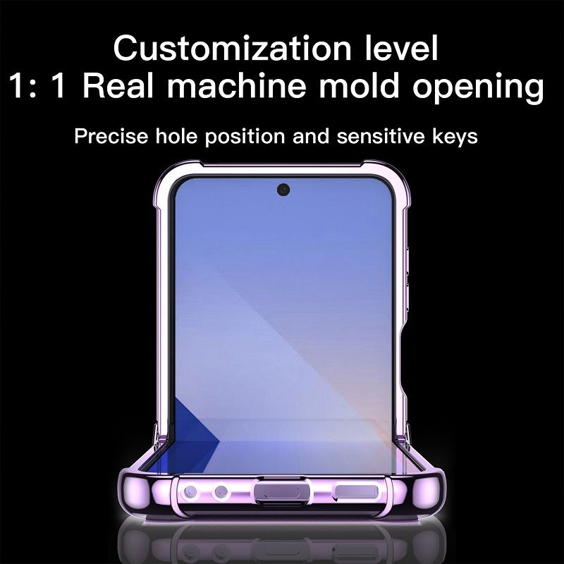 Phone Case for Samsung Galaxy Z Flip 7,Flip7 Fashion Electroplated Transparent Air Bag Four Corners Anti Fall Protective Case