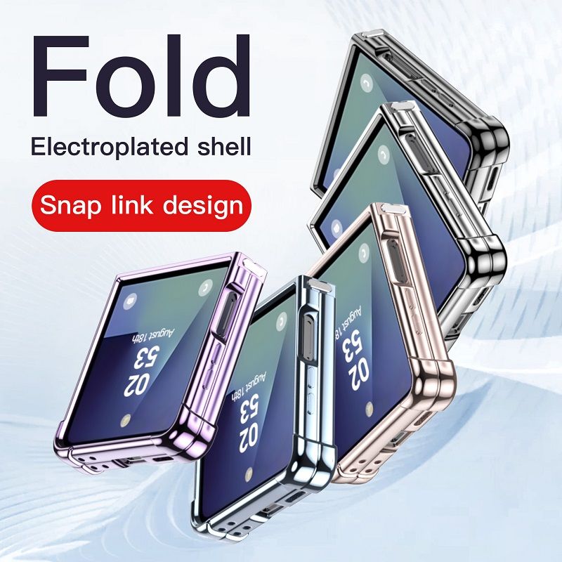 Phone Case for Samsung Galaxy Z Flip 7,Flip7 Fashion Electroplated Transparent Air Bag Four Corners Anti Fall Protective Case