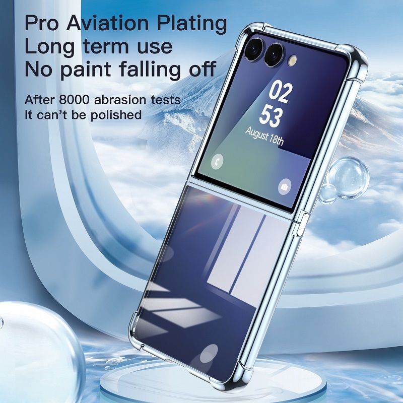 Phone Case for Samsung Galaxy Z Flip 7,Flip7 Fashion Electroplated Transparent Air Bag Four Corners Anti Fall Protective Case